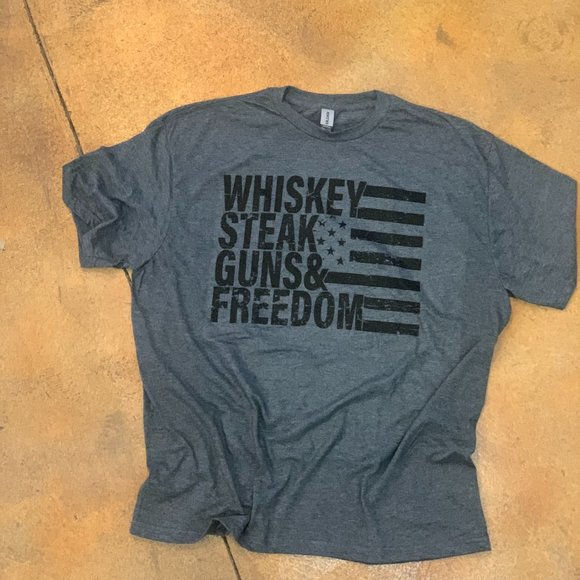 Graphic T-Shirt - Whiskey, Steak, Guns & Freedom - Picture 2 of 5